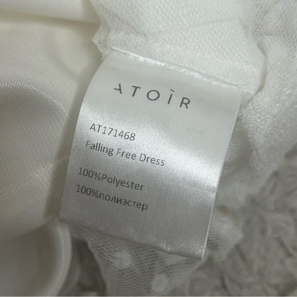 Atoir White Sheer Asymmetrical Dress with Ruffles NWOT - Picture 10 of 13